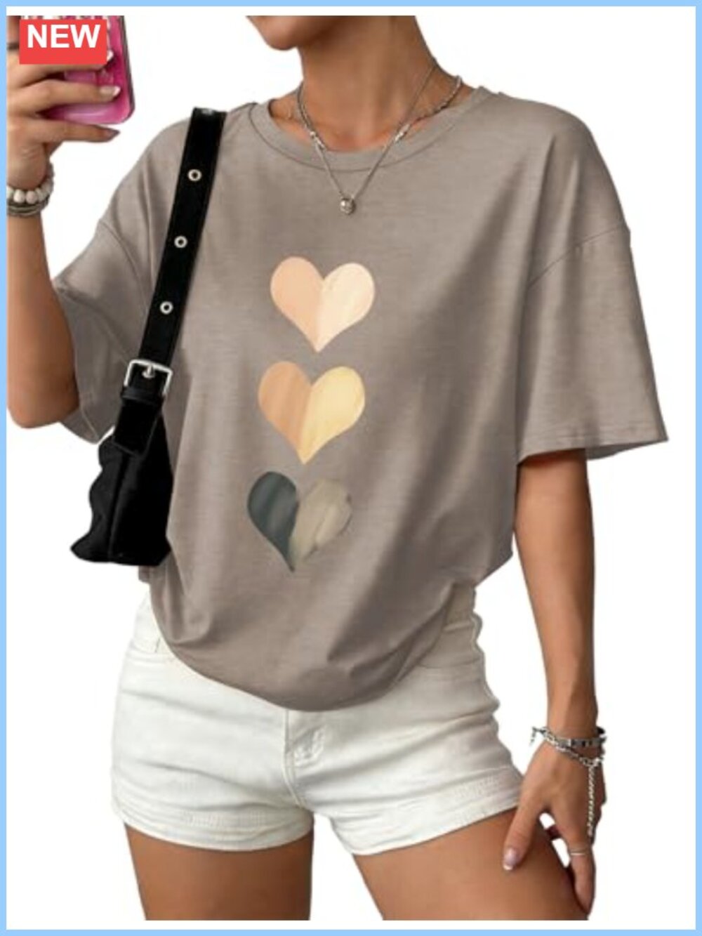 Oversized Crew Neck Short Sleeve Graphic Tee Casual Loose Fit Workout Top